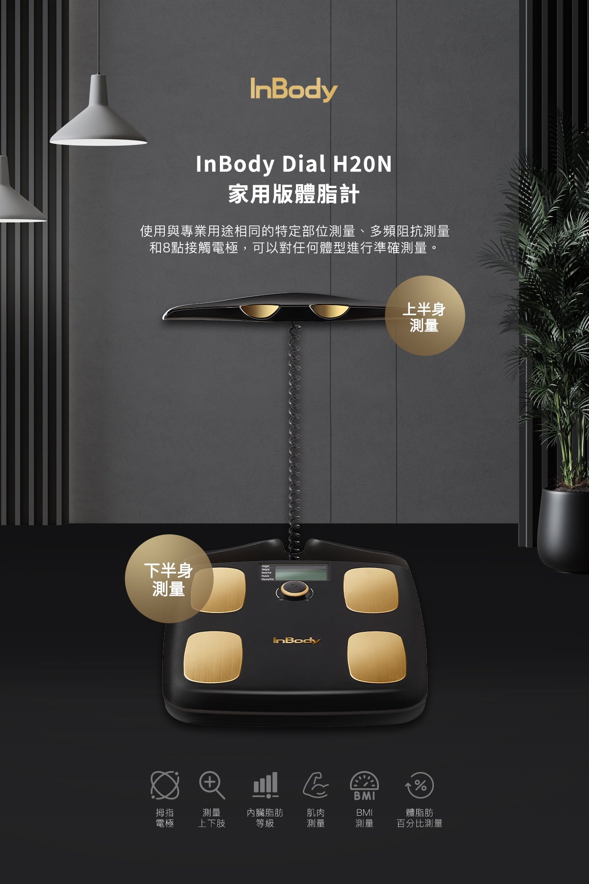 InBody Dial H20N Black 奢華黑金- 家用版藍芽體脂計- 身體組成測量